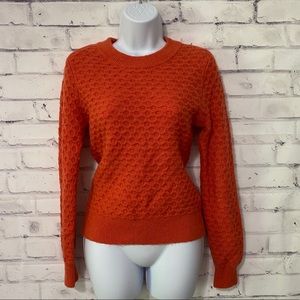 Orange Textured Wool Sweater